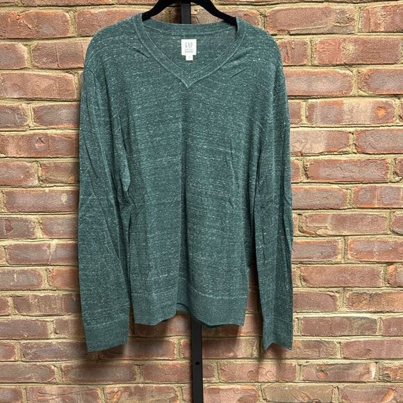 Gap Men’s Green V neck Long Sleeve Sweater Size Medium - Picture 2 of 6